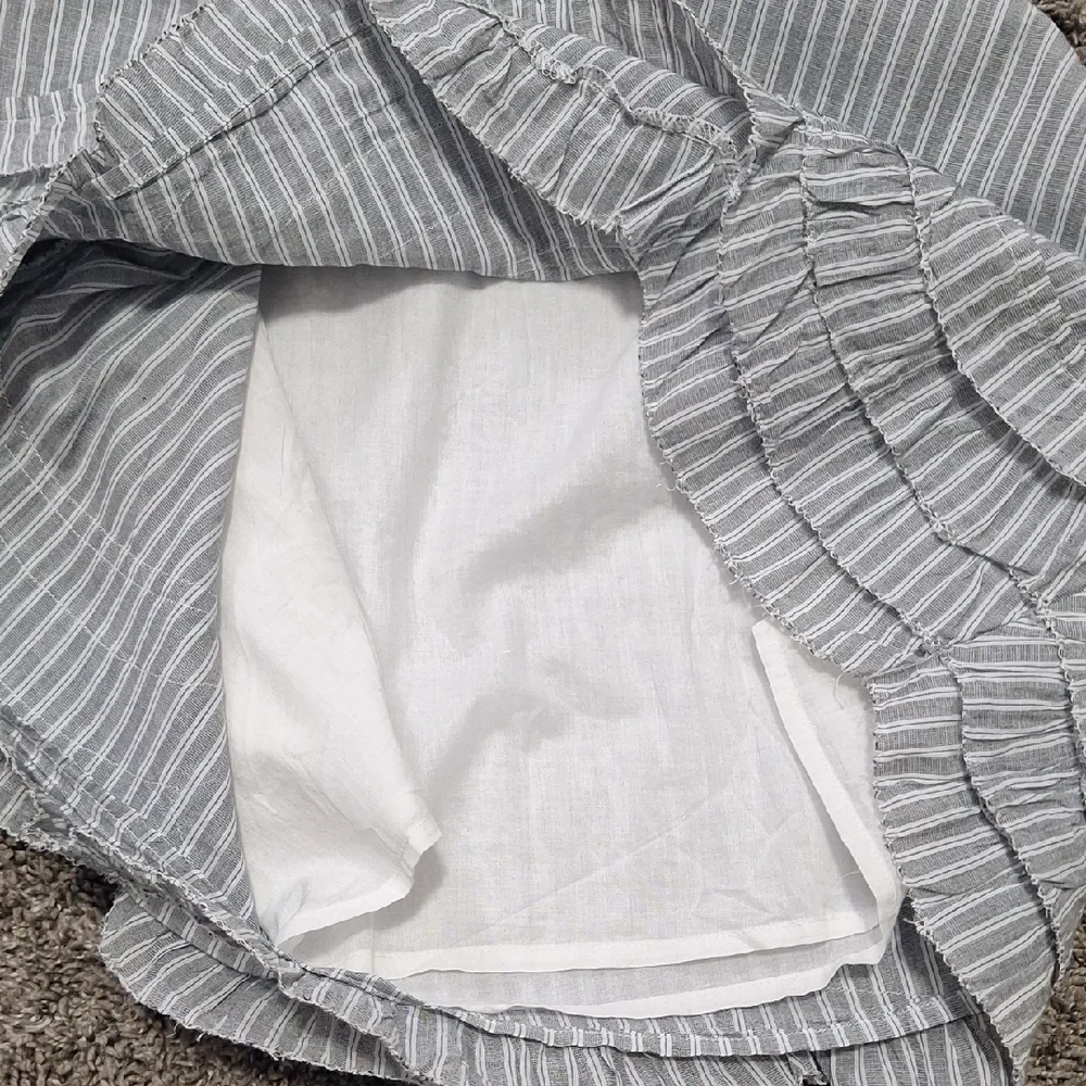 Converse One Star Lined Cotton Tank Dress-6-Gray White Stripes Ruffles-Target